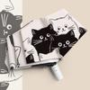 Zwart-Wit Kattenontwerp Opvouwbare Automatische Paraplu voor Dames & Heren, Zon- & Regenbescherming, UV-Scherm