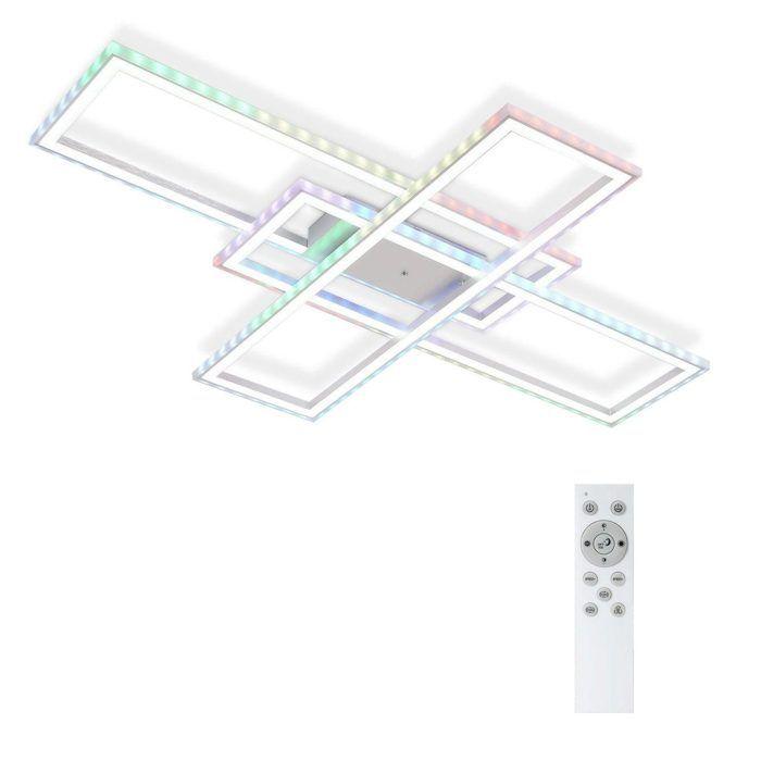 Plafonnier LED - NETTLIFE - 100 cm - Dimmable - Télécommande - Multicolore
