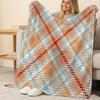 Geometric Plush Flannel Fleece Blanket Soft Warm Non-Shedding Cozy Throw, Ideal for Home, Office Naps, Single Bedroom, Holiday Decor & Daily Relax