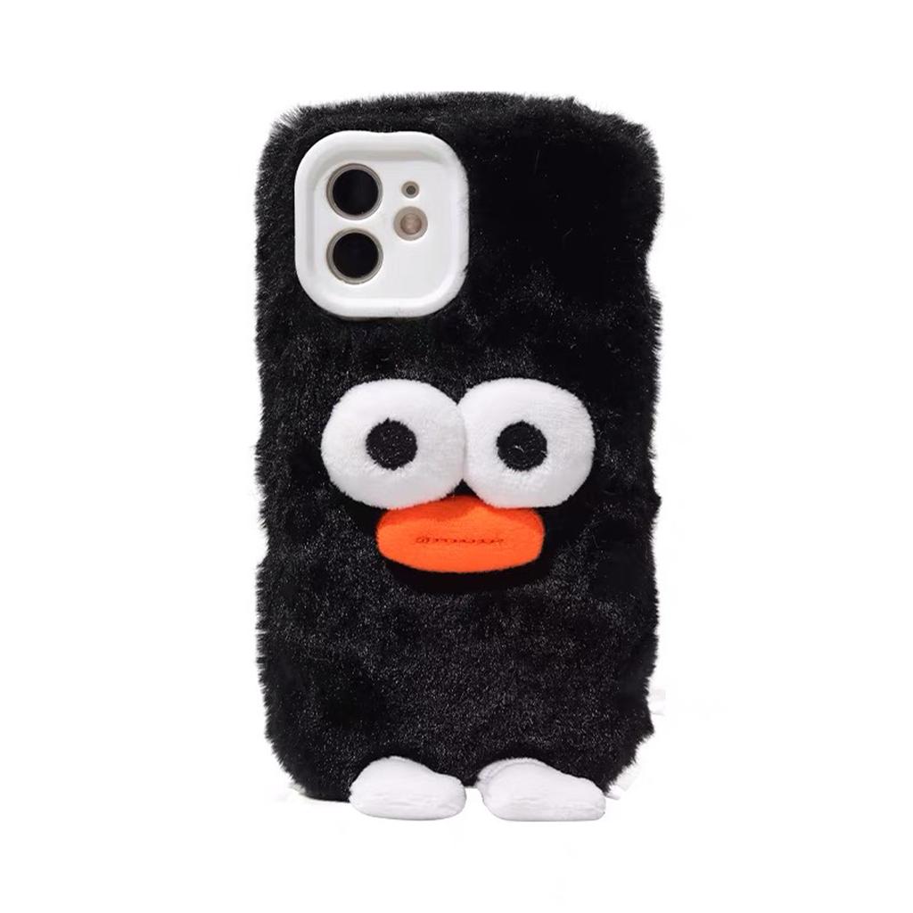 Cartoon Sausage Mouth Plush Phone Case for iPhone15Plus 14 13 12 11 All-inclusive Fall/winter Phone Case