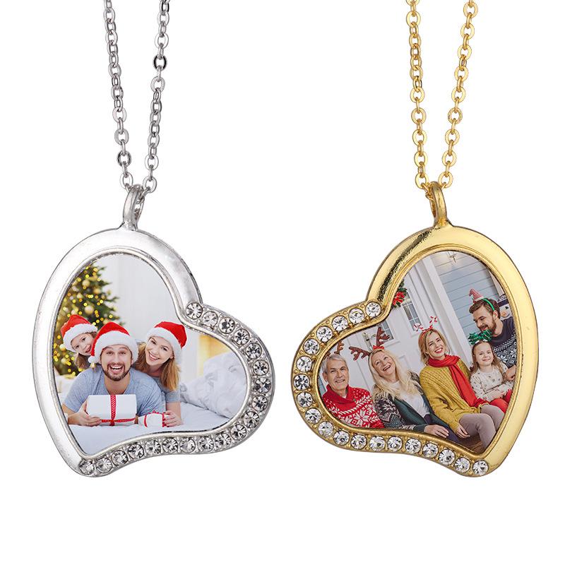 Sublimation Necklace Diamond Wing Pendant DIY Family Photos Sublimation Angel Wings Necklace Best Friends or Family Necklace