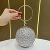 Round Ball Dinner Bag, Light Luxury Clutch, Fashionable Diamond Handbag, Crossbody Small Bag, Women's Bag