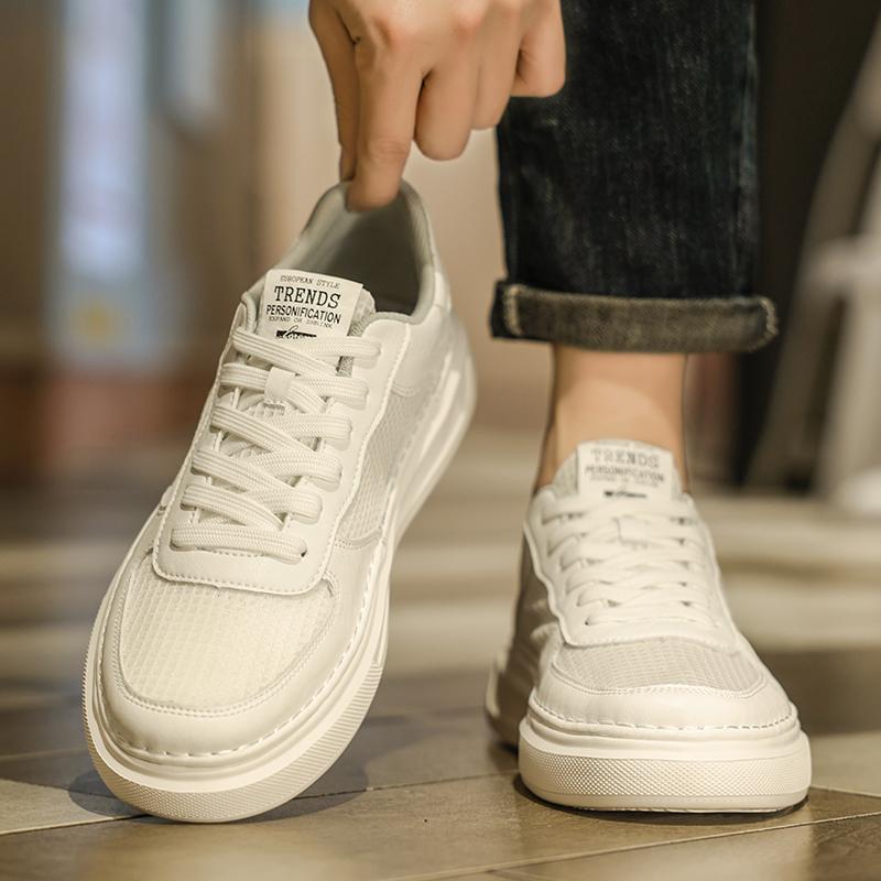 New Autumn Casual Board Shoes Leather Shoes Sports White Shoes