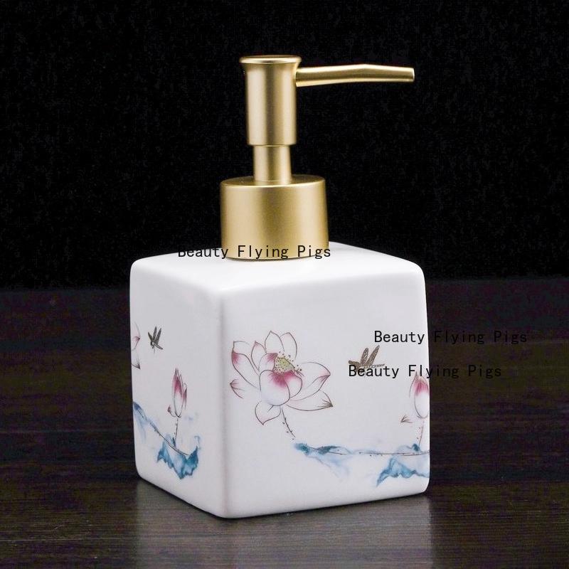 Ceramics Hand Soap Bottle Laundry Detergent Bottling Bottle Bathroom Accessories Liquid Empty Bottle Container Plastic Pump Head