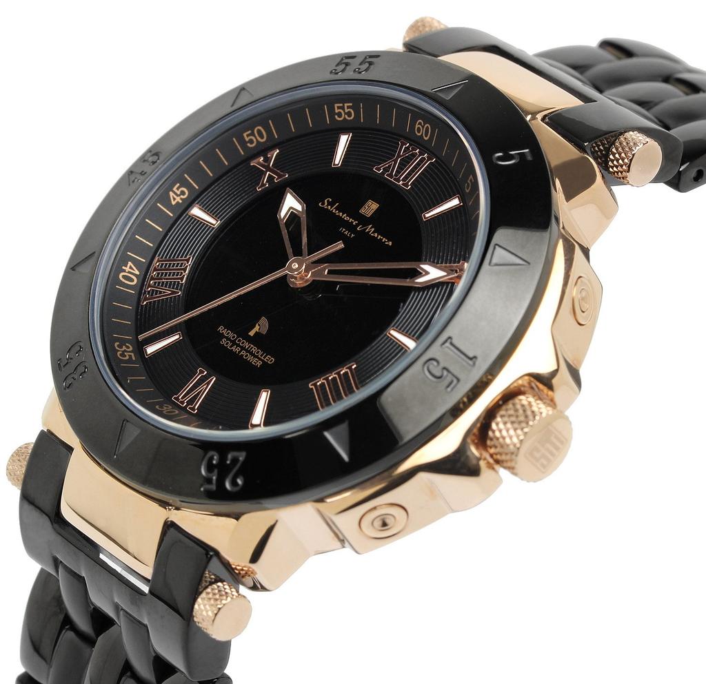 Salvatore Marra Uhr Roségold Schwarz Funk Solar Edelstahl [Salvatore Marra] Herren SM18112SS-PGBK