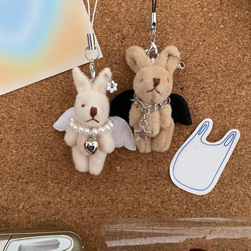 Rabbit Keychain Handbag Hanging Pendant Keyrings Alloy Material Gift for Women