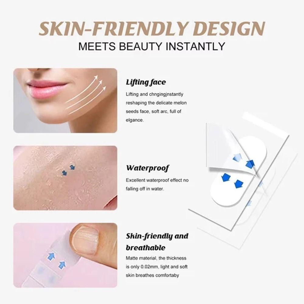 160Pcs Transparent Face Lifting Tapes Waterproof Neck Lift Tape V-Shape Face Tape  Women Beauty