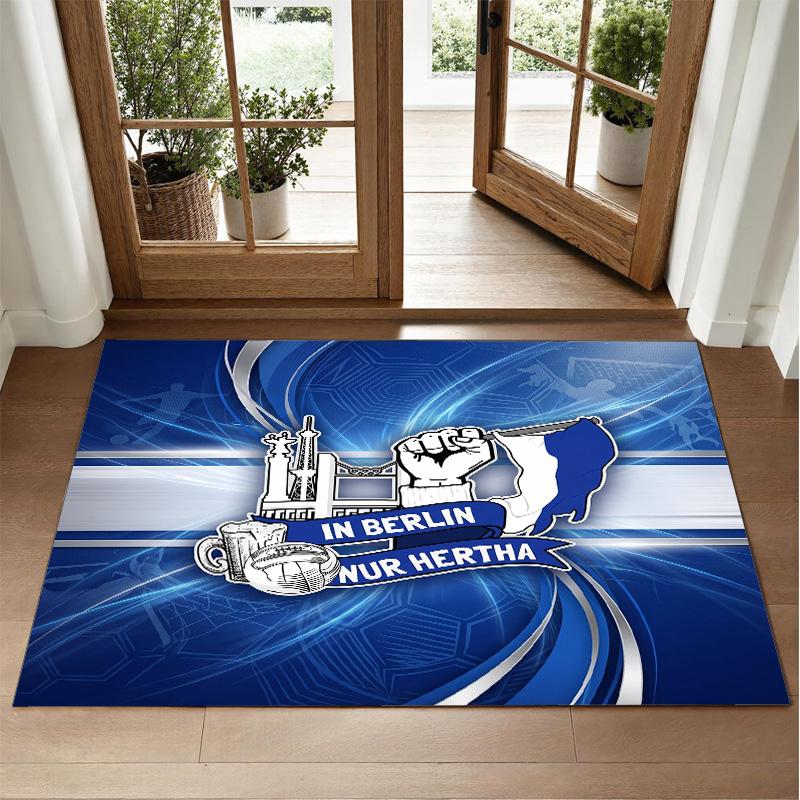 hertha bsc FC Design Crystal Velvet Rug Soft Decorative Mat for Bedroom Entrance
