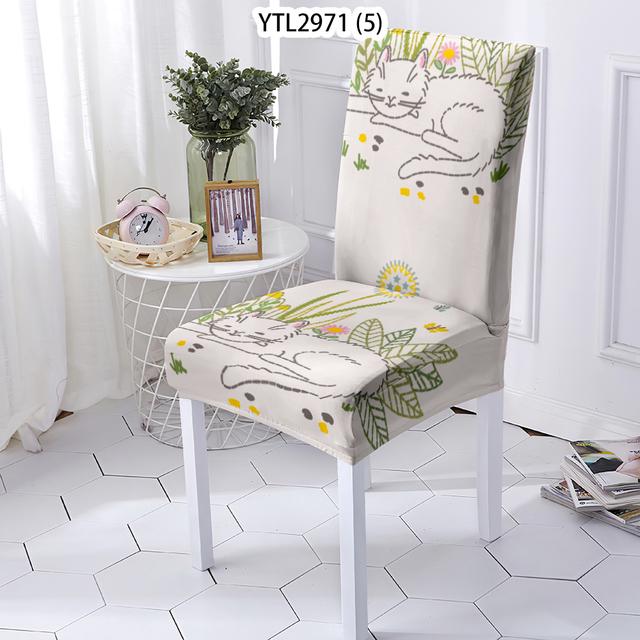 Animal Style Chairs Covers Cover For Dining Chair Cat Pattern Elastic Chairs Covers Case Stretch Home Removable Chair