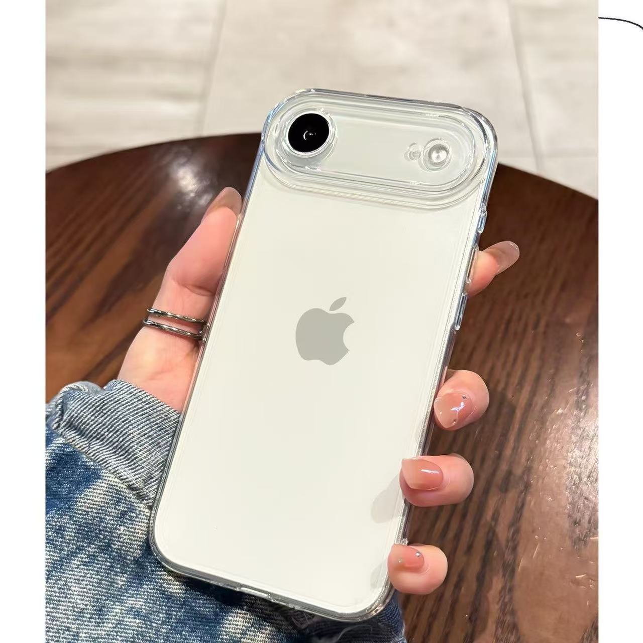 Transparent space case with fine holes, suitable for Apple 2017 new phone case, iPhone 16 Pro, simple design, 15 Pro, drop protection. iPhone 7