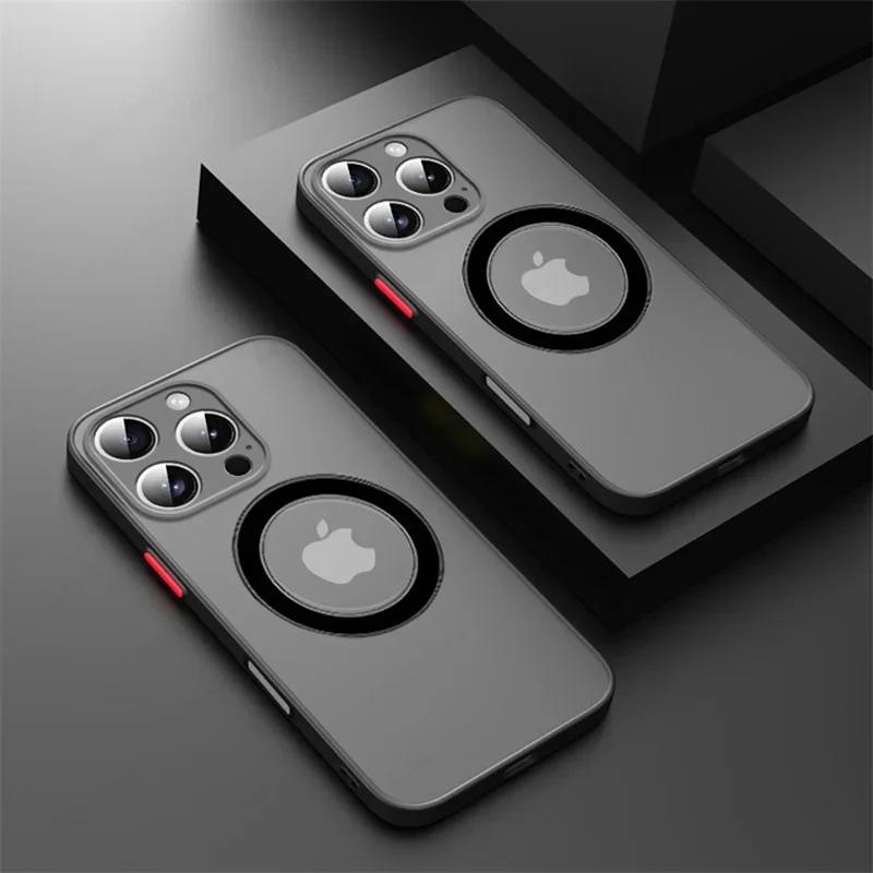 Luxury Armor Matte For Magsafe Magnetic Wireless Charging Case For iPhone 17 16 15 14 13 12 11Pro Max Mini Plus Shockproof Cover