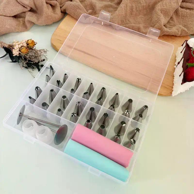 38Pcs Cake Decorating Tools Icing Cream Piping Nozzle Tips Confectionery Pastry Bags Stainless Steel Nozzles Tip Cake Decoration