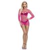 Women's Swimsuit Crochet Fishnet Bikini Beach Cover Up Tie Back Halter Sheer Romper Plus Size
