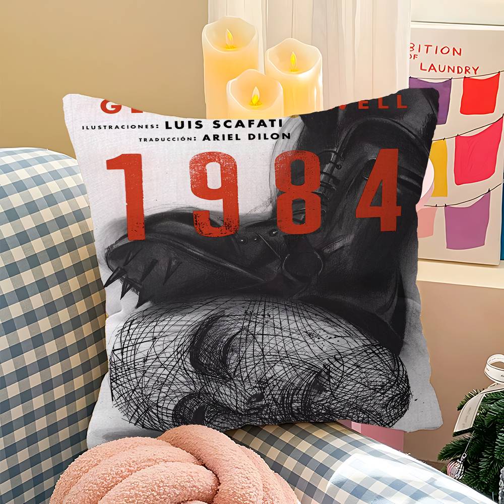 1984 George Orwell Stitch Lucky Dragon Pillow Cover Sofa Cushion Cover Home Room Decoration Children Gift