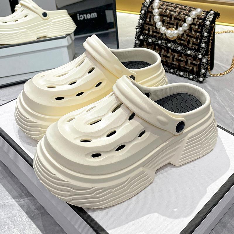 Women EVA Closed Toe Platform Clogs Anti-slip Heightening Thick Sole Beach Slip On Slippers 36/37 белый