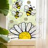 Adesivo Finestra Ape Girasole Primavera Estate Suncatcher Prismatico Statico Riutilizzabile per Negozio Casa Ufficio Scuola Decorazioni