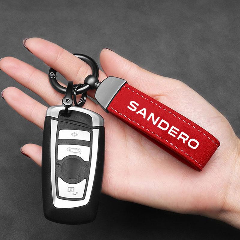 Semišová kůže Pánská Dámská Klíčenka Spona Kreativní Držák na Klíčenku DIY Klíčenka na Klíče od Auta Šperk Dárek Pro Dacia Sandero Autopříslušenství