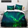 Landscape Duvet Cover Mountain Flowing Water Bedding Set Aurora Special Bedclothes with Pillowcases Teens Adults Women 200x200