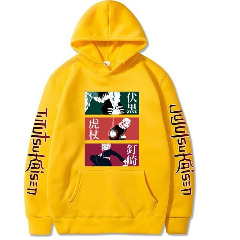 Anime Hoodie Jujutsu Kaisen Fushiguro Megumi Cosplay Sweatshirt Mens Oversized Cotton Lined Hooded Pullover Casual