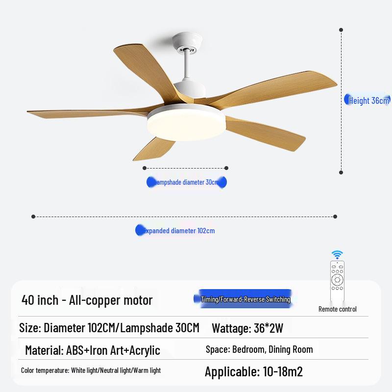 Nordic Industrial-Style Silent Ceiling Fan Chandelier for Home or Commercial Use