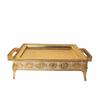 Serving Tray with Handles Embossed Metal Serveware Easy To Clean