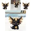 Car Decor Acrylic Flat Surface Black Dragon Pendant With Cartoon Style For Vehicle Interior Enhancement
