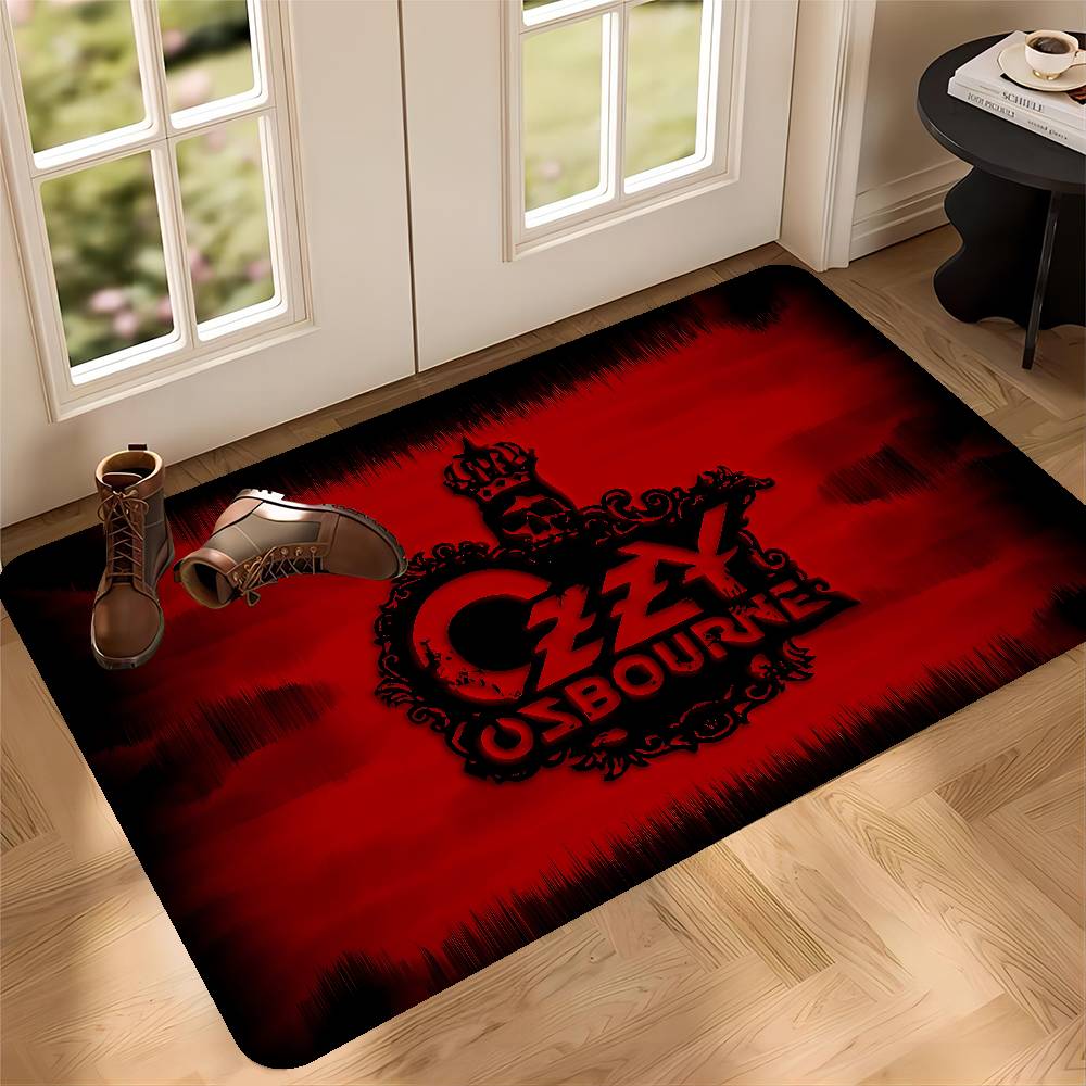 

Singer O-Ozzy Osbourne Logo Room Mats Washable Non-Slip Living Room Sofa Chairs Area Mat Kitchen Alfombra 50x80cm
