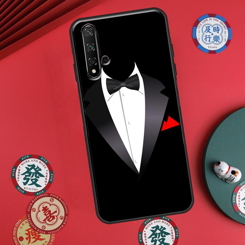 Man Suit Shirt Tie For Huawei P30 P20 P40 Lite P60 Pro Nova 5T 12s 12i 11i Y90 Y70 Y60 Y61 Y91 Y72 9 10 SE Case