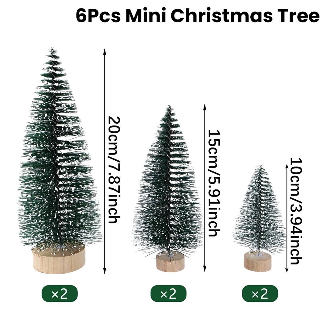 Artificial Mini Wooden Christmas Tree Blue Green White Gold Tower Pine Small Sisal Christmas Tree Tabletop Ornament Decor