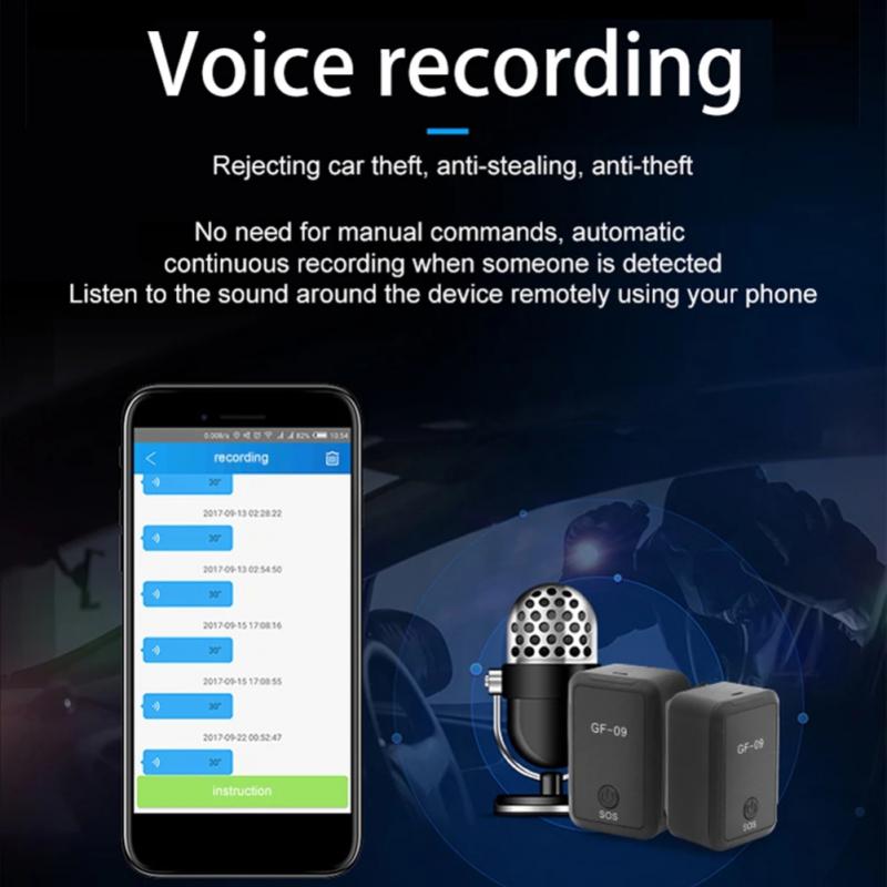 Remote Listening Magnetic GF09 Mini Vehicle GPS Tracker Real Time Tracking Device Pet Old And Child Anti-Lost Locator Auto Parts