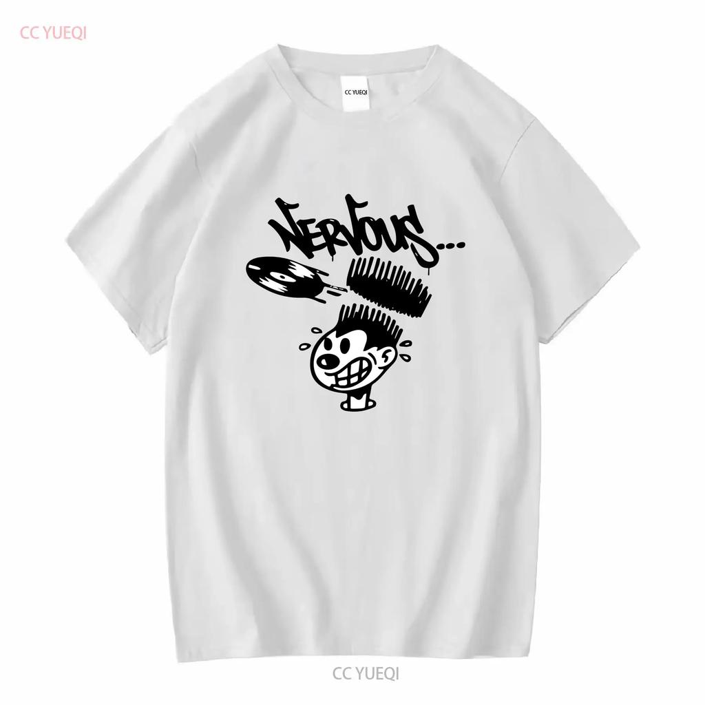 Nervous Records Promo T Shirt Classic Hip Hop Long or Short Sleeves Vintage Washed Slightly Casual Graphic Stretched Versatile