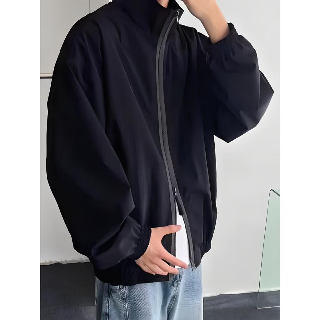 Jacket Men's Spring and Autumn Anti-splashing American Retro Stand-up Collar Couple Versatile Simple Thin Jacket Jacket Top