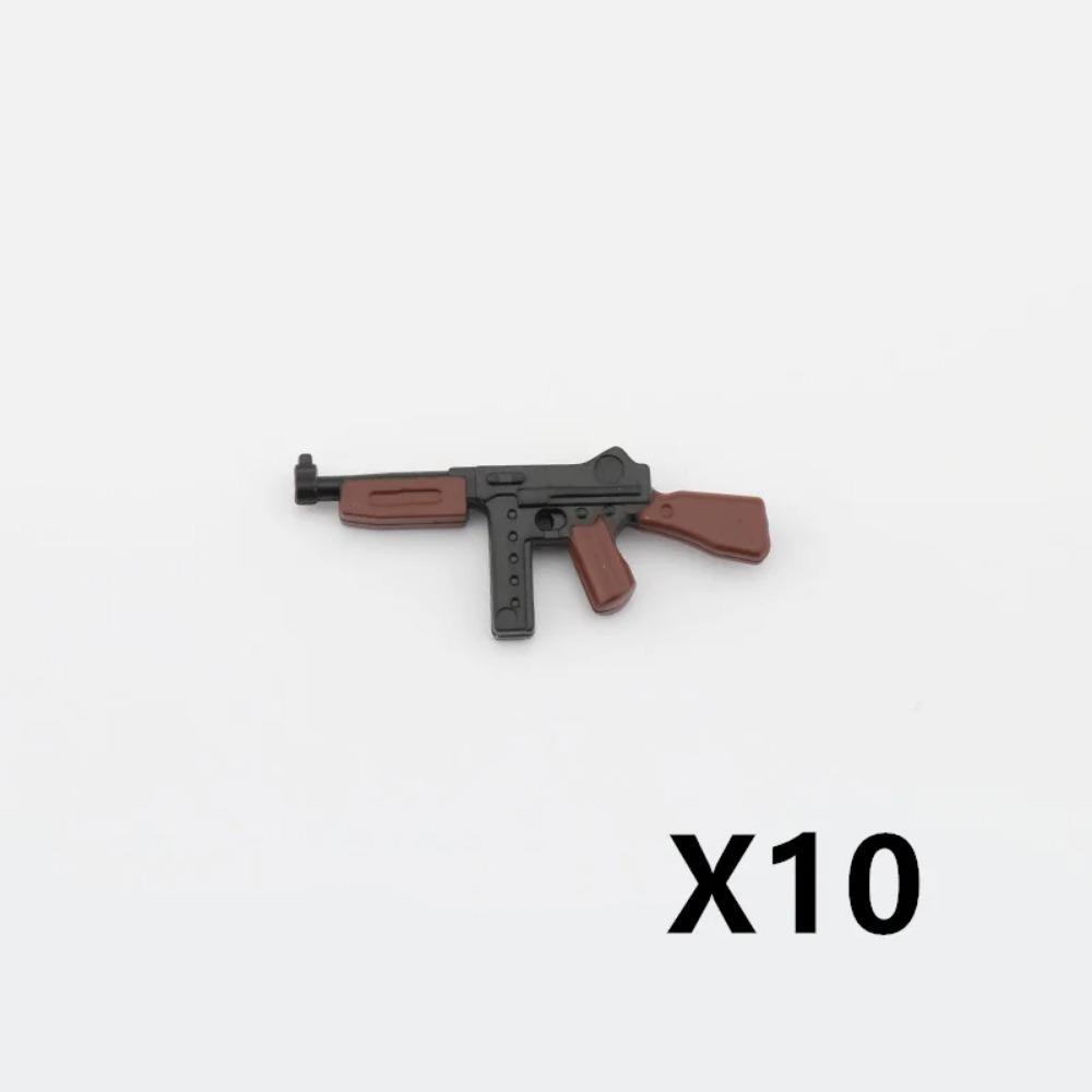 5/10 Zbraně vojáků z 2. světové války Stavebnice Dvoubarevný tisk Stroj Puška Samopal Odstřelovací pušky Vojenské příslušenství Kostky C238