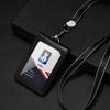 Genuine Leather ID Holder Keychain Wallet Neck Lanyards with Swivel Hook for Card Business Card Badge Card Bus Card Access Card ID Card