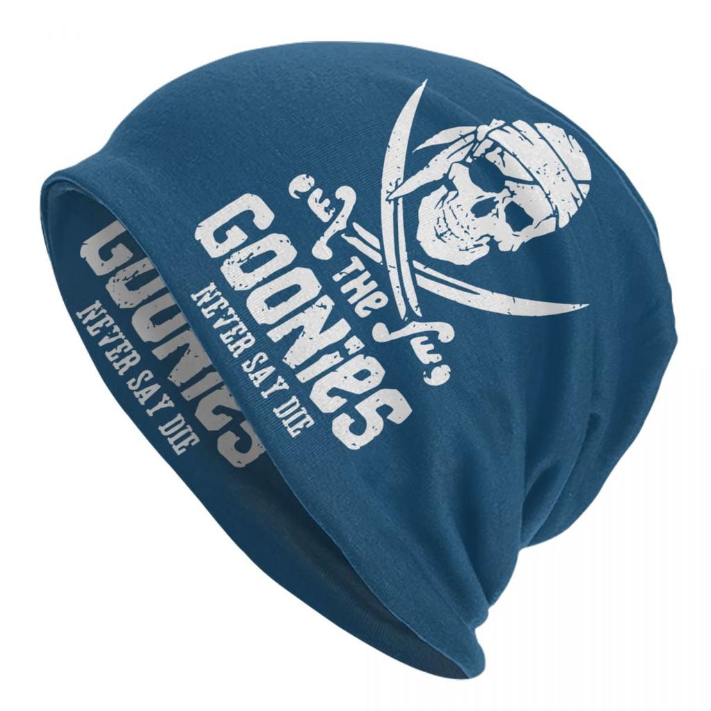 Goonies Never Say Die Skullies Beanies Caps For Unisex Women Unisex Street Winter Warm Knitting Hat Adult Pirate Skull Bonnet Hats
