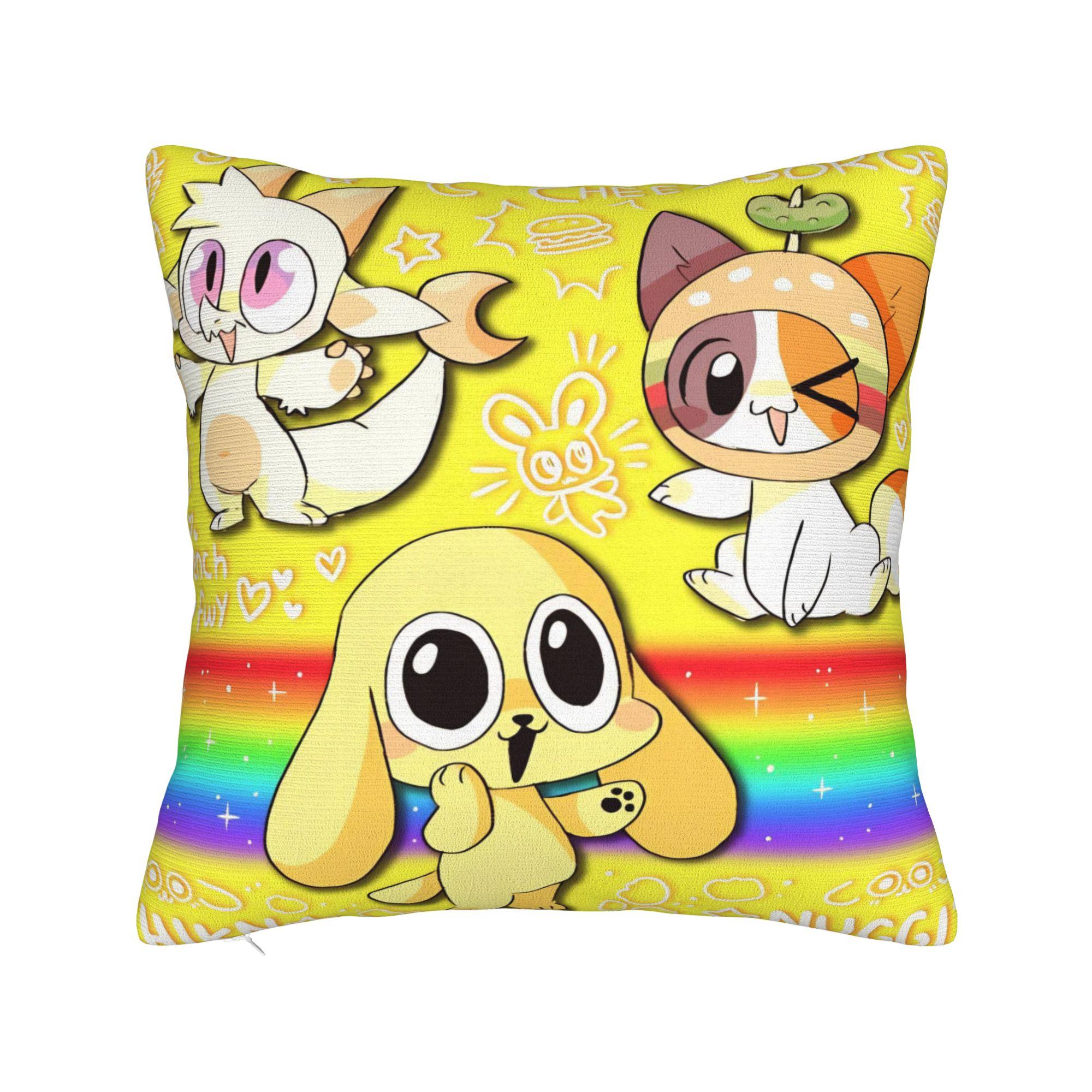 

Chikn Nuggit Cartoon Anime Pillow Cover Kawaii Pillow Case For Living Room Sofa Soft Pillowcases Birthday Present 12x12Inch