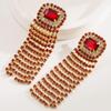 Elegant Rhinestone Tassel Earrings - European & American Luxury Design for Prom & Banquet