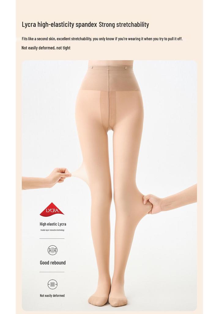 Double-Layer Sheer Tights: Thin for Spring/Autumn, Thick for Winter, Non-Pilling Natural Skin Tone Velvet Stockings.