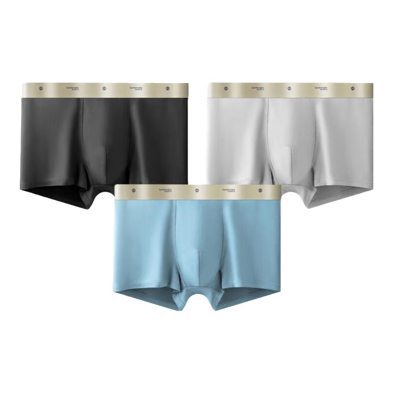 

Shanshan Men s Silk Antibacterial Cotton Boxer Briefs 3-Pack 2XL
