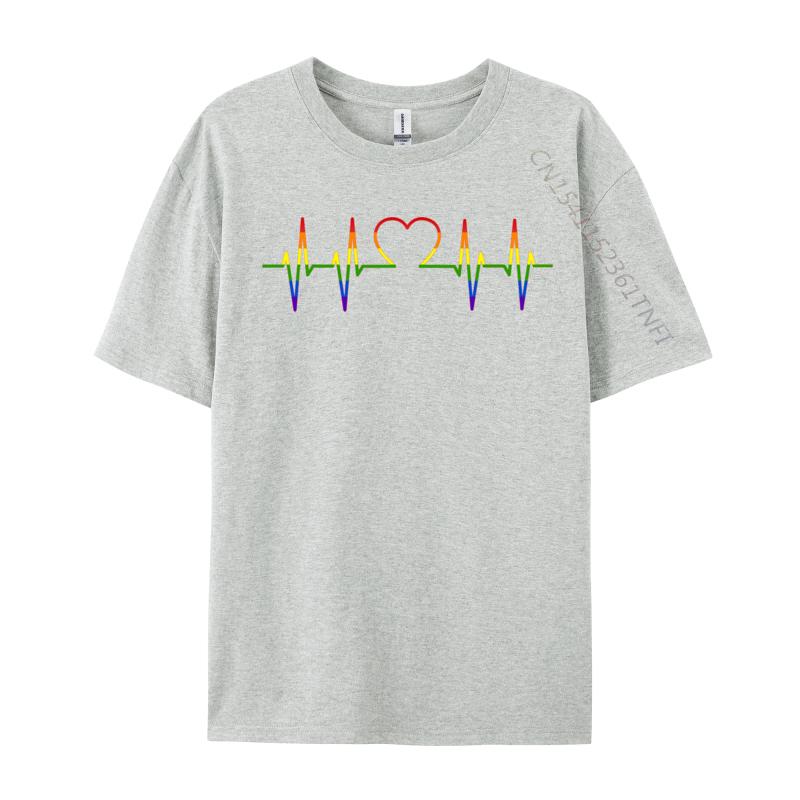 Csd Gay Pride Love Wins Queer Regenbogen Herzschlag Lgbt Männer 2024 T-Shirts T-Shirts Croissant Herzschlag Ekg Herzfrequenz Tops Shirts