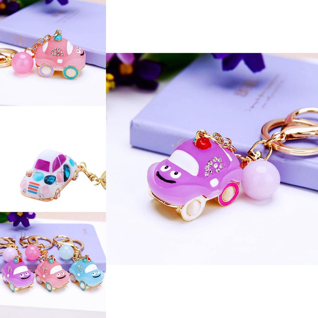 Stunning Rhinestone Alarm Car Keychain Metal Key Ring Accessory For Women Gifts