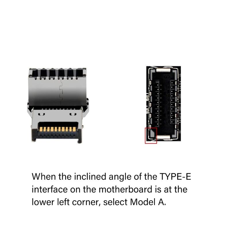 90 Degree L Shaped USB3.1 Type E to Type C Converter Optimizes Internal Cable Management PH76EE A / PH76EE B
