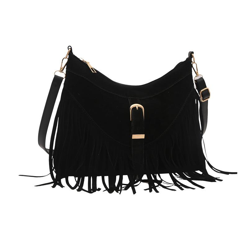 Bag - Women's Elegant and Niche Underarm Bag, Trendy Commuter Bag, Fringed Single-shoulder Crossbody Bag