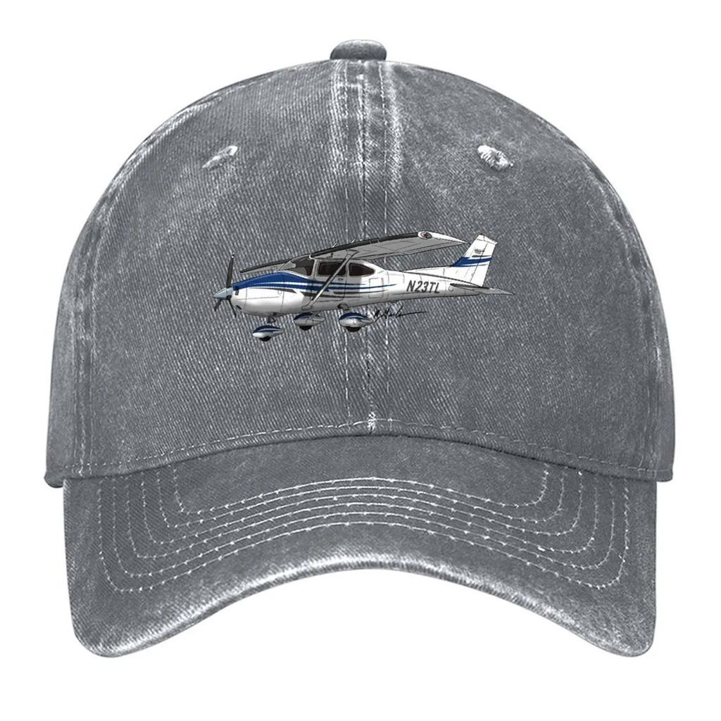 Cessna Skylane Emblem Old School N23TL Baseballkappe Streetwear Truckerhut Lustige Hüte Militärische Taktische Kappe Mädchen Herren