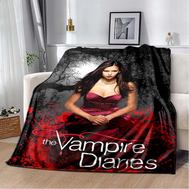 The Vampire Diaries Elena Poster Print Soft Flannel Throw Blanket Warm Sofa Couch Bed Home Decor Cover For Vampire Diaries Fans