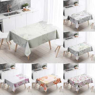 Floral Tablecloth Home Decor Stain Resistant Waterproof Table Decoration Rectangular Kitchen Fireplace Tops