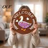 Entryway Hanging Ornament Interchangeable Goose Welcome Sign for Front Door, Rustic Farmhouse Wood Plaque Door Hanger Home Porch And Seasonal