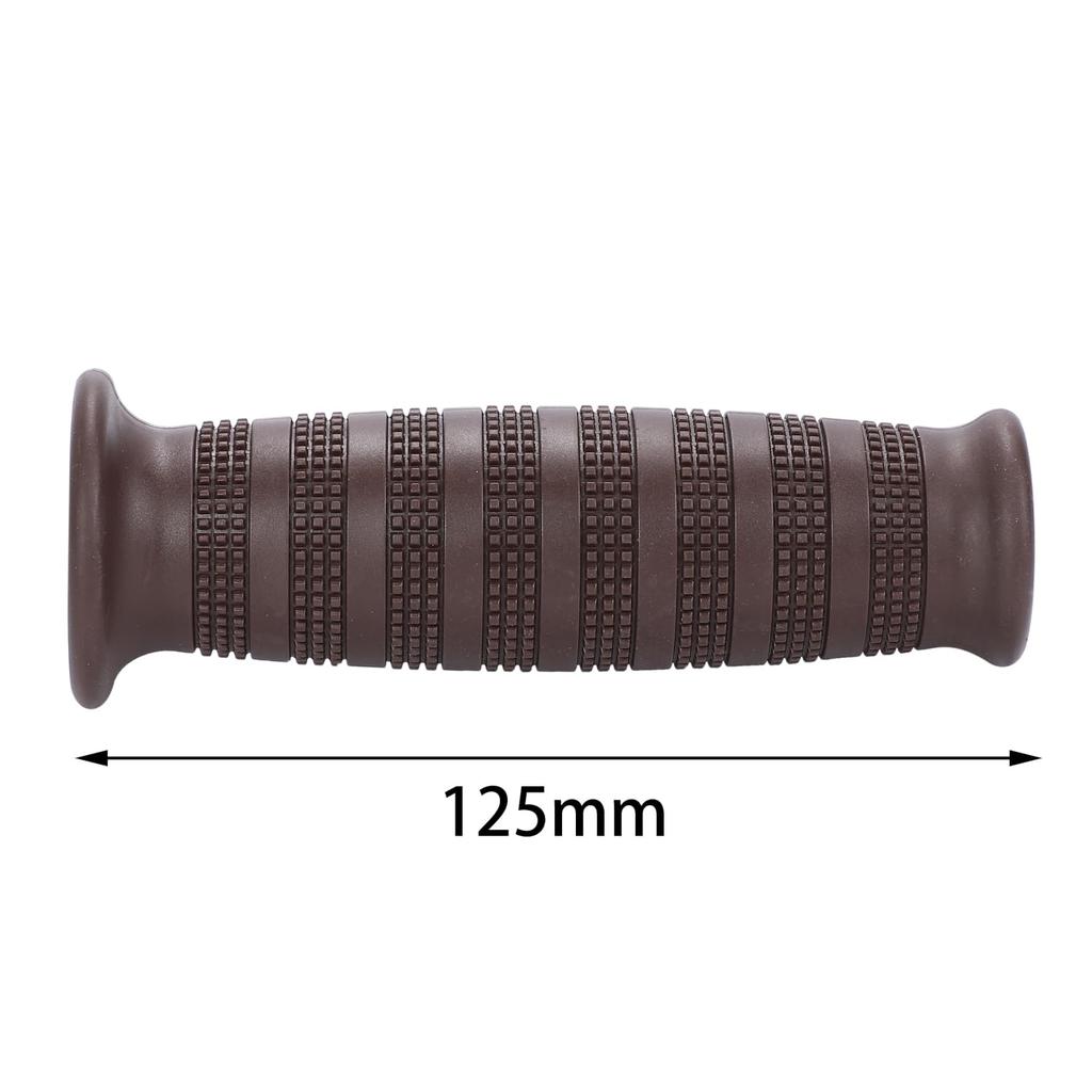 Nakira Motorcycle Grip, Barrel Type, Moped, Handle, 0.9 Inches (22.2 Mm), Left and Right Set, Rubber A Type (Dark Brown)