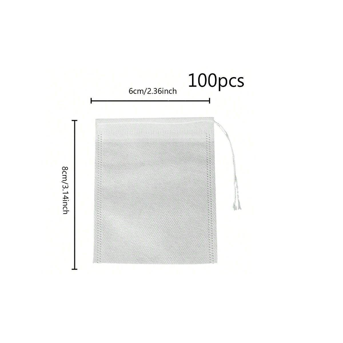 

100 шт. Чайные пакетики Одноразовые фильтр-пакеты для чайного инфузора со шнурком Термосварка Пищевой нетканый материал Пустые чайные фильтр-пакеты