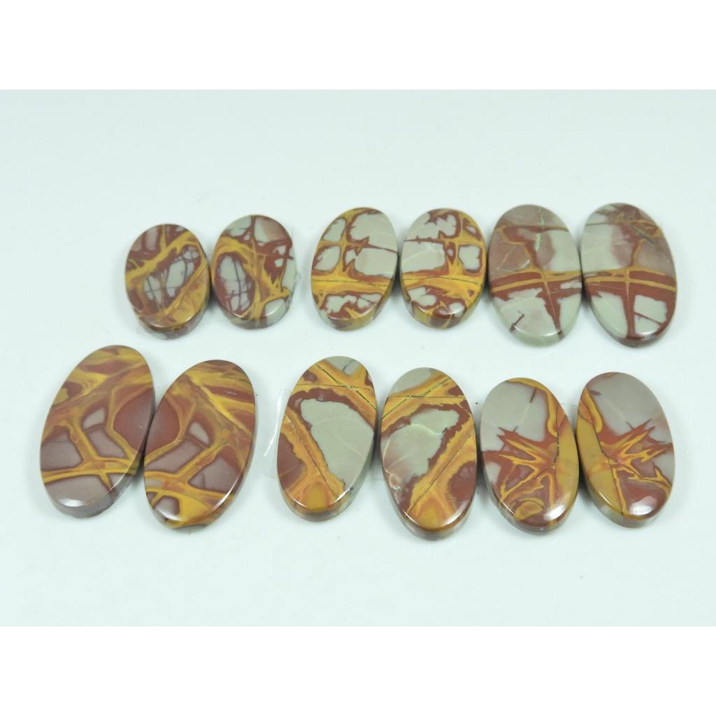 Natural Noreena Jasper Matched pair Oval Cabochon Loose Gemstone 06Pair Lot C-3404
